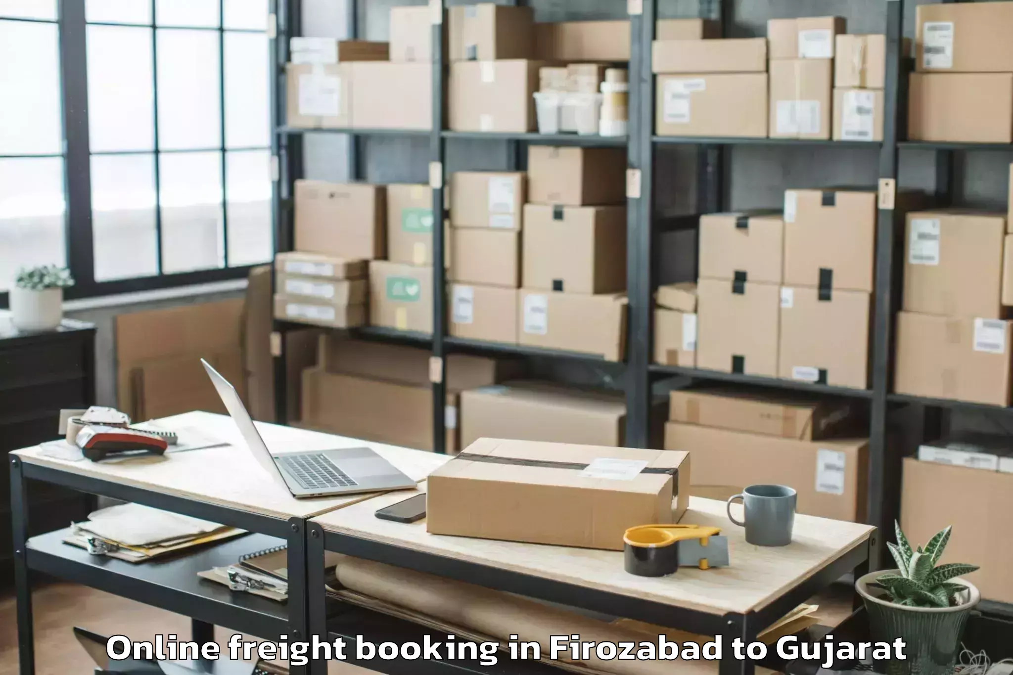 Professional Firozabad to Thasra Online Freight Booking